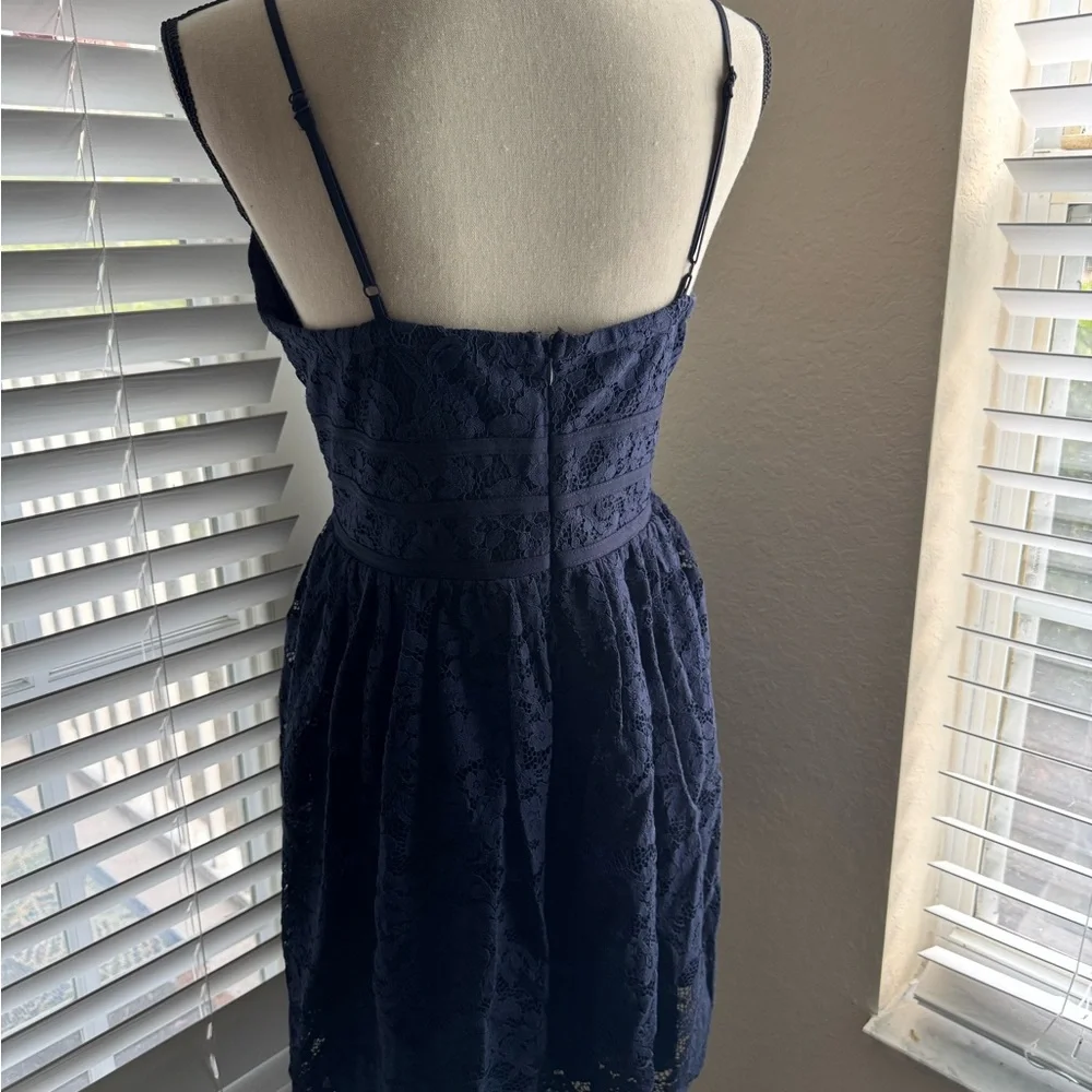 Like New Lulu’s Navy Lace Mini Dress - Picture 3 of 4